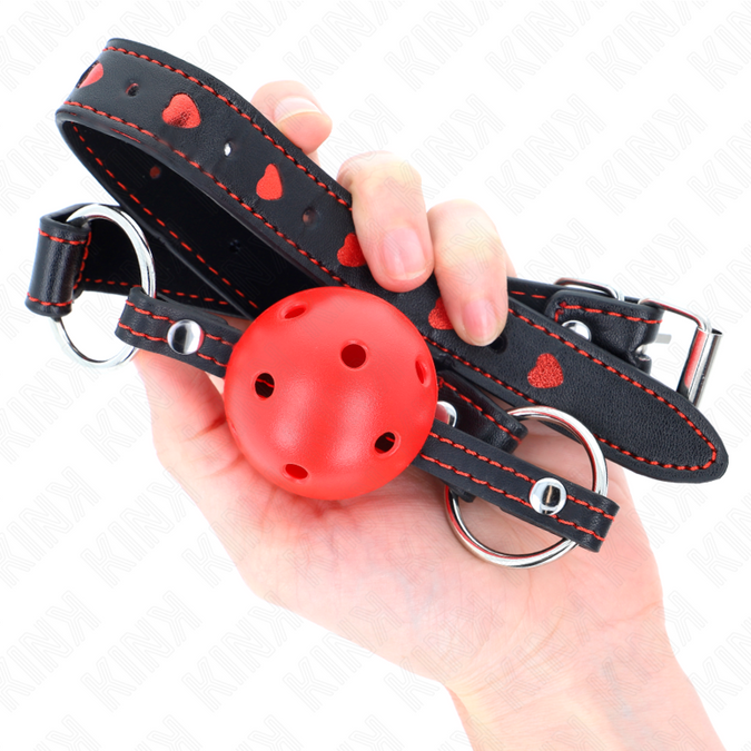 Kink – Hohler harter roter Kugelknebel Modell 2 65 x 2,5 cm