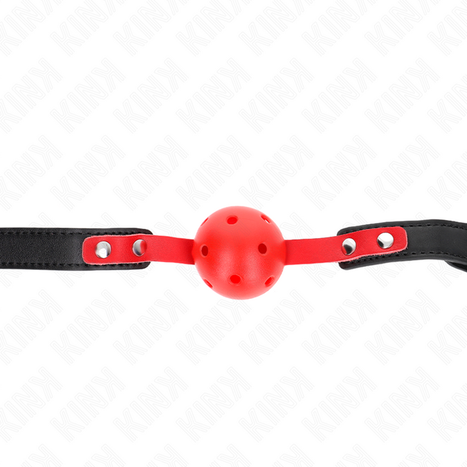 Kink – Roter Hohlharte Ball 4 Cm Knebel Schwarzer Riemen 60 X 2 Cm Verstellbar 37 – 52 Cm