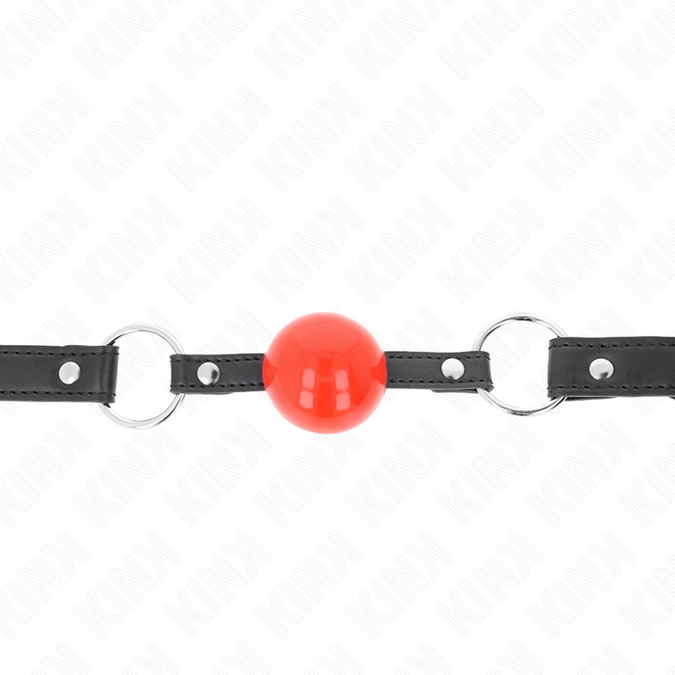 Kink – Kugel 4 Cm Knebel Mit Schloss Rote Kugel Schwarzer Riemen 60 X 2 Cm