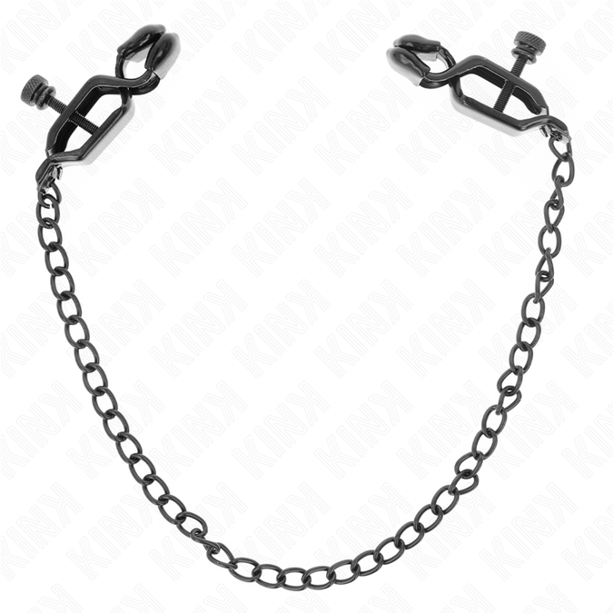Kink – Flache Ketten-Brustwarzenklemmen Schwarz 30 Cm