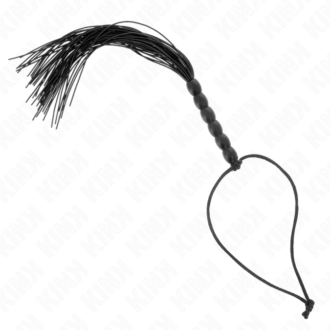 Kink – Mini Silicone Whip With 6 Black Beads 26 Cm