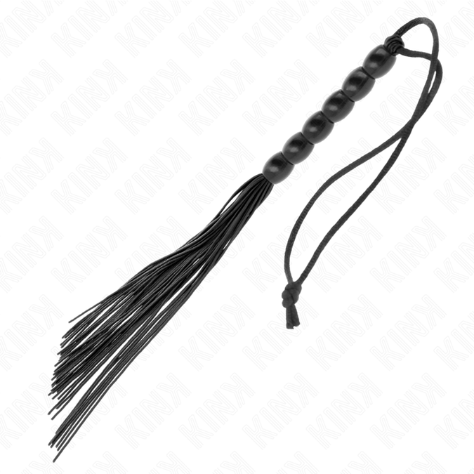 Kink – Mini Silicone Whip With 6 Black Beads 26 Cm