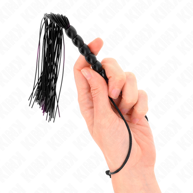 Kink – Mini Silicone Whip With 6 Black Beads 26 Cm