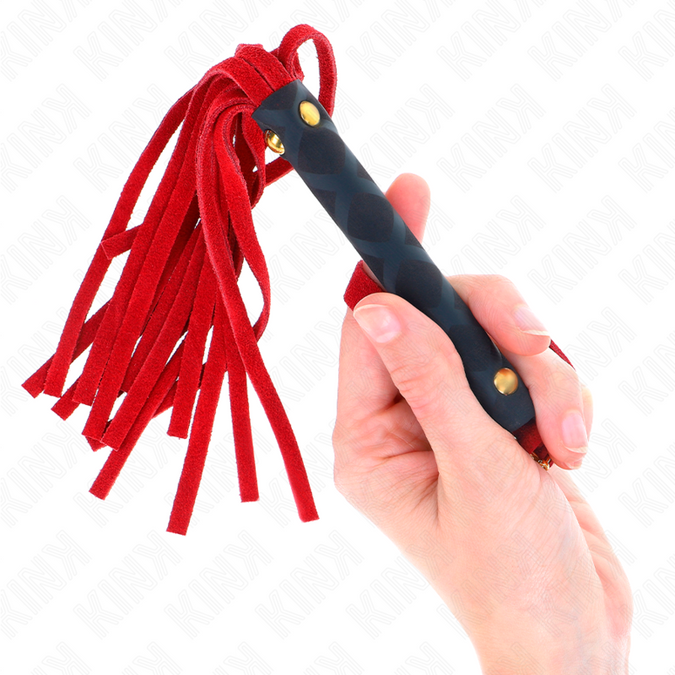Kink – Rote Wildleder-Minipeitsche 30 cm