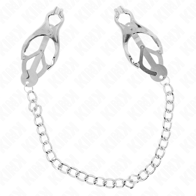 Kink – Japanische Kleeblatt-Nippelklemmen mit Kette Silber 30 cm