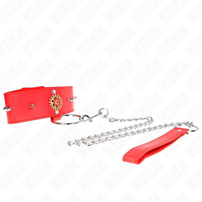 Kink – Rote Diamant Halskette Mit Gürtel 65 Cm Verstellbar 35 – 51 Cm X 7 Cm