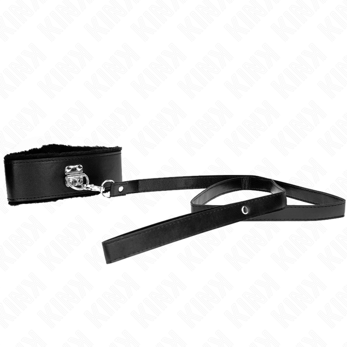 Kink – Ketting met riem 116 cm met zilveren studs Model 4 Zwart verstelbaar 40 – 48 cm x 6 cm