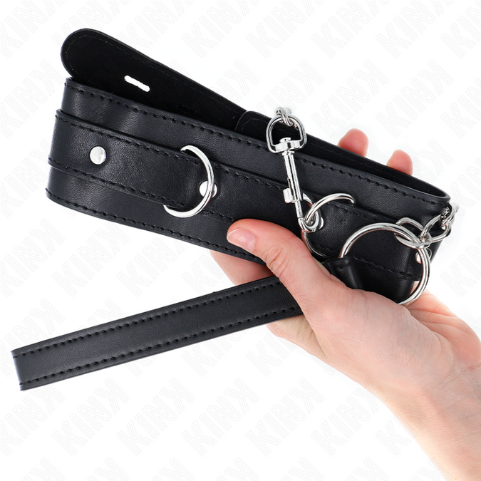 Kink – Halsband mit Gürtel 65 cm mit Riemen Schwarz 54 x 4,5 cm