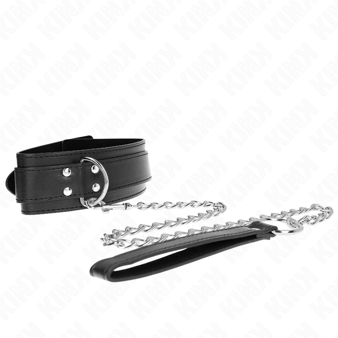 Kink – Halskette mit Riemen 65 cm Silberne Schnallen Verstellbar 33 – 46 cm x 5,5 cm