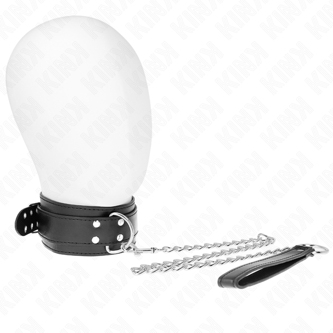 Kink – Halskette mit Riemen 65 cm Silberne Schnallen Verstellbar 33 – 46 cm x 5,5 cm