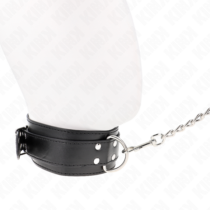 Kink – Halskette mit Riemen 65 cm Silberne Schnallen Verstellbar 33 – 46 cm x 5,5 cm