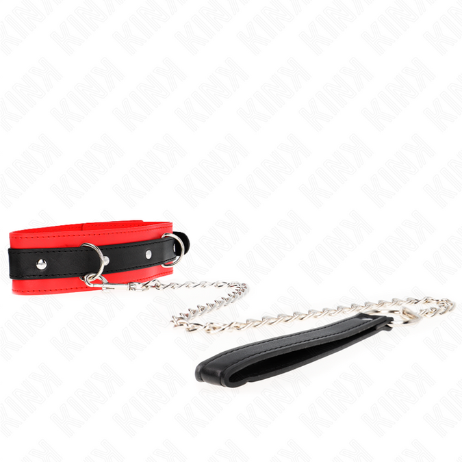 Kink – Basis-Halsband mit Leine 65 cm Modell 3 Rot 53 x 5 cm