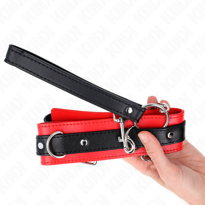 Kink – Basis-Halsband mit Leine 65 cm Modell 3 Rot 53 x 5 cm
