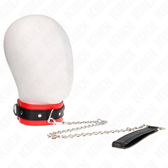 Kink – Basis-Halsband mit Leine 65 cm Modell 3 Rot 53 x 5 cm
