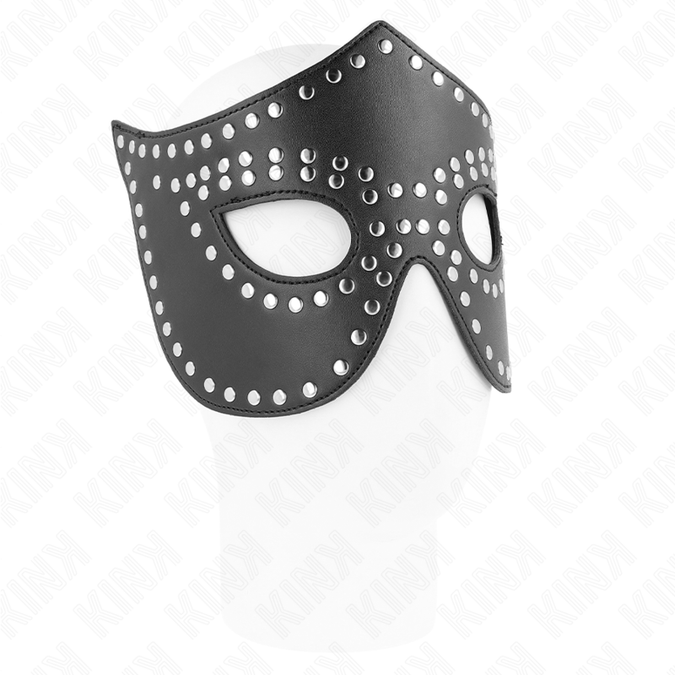 Kink – Lederimitat Maske mit Nieten Modell 2 30 x 12 cm