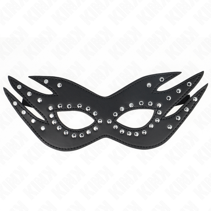 Kink – Lederimitat-Maske Mit Nieten Modell 3 26 X 9,5 Cm
