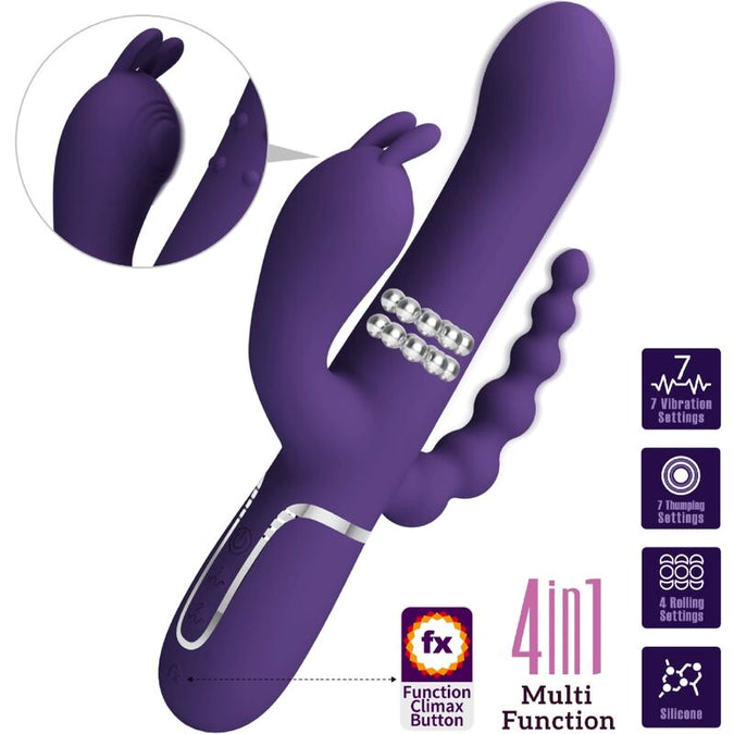 Pleasurements – Pretty Love – Cammy Dreifach Vibrator 4-in-1 Lila