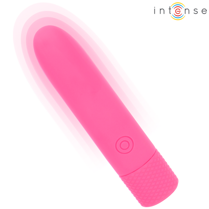Intense – Symone USB wiederaufladbarer vibrierender Bullet mit 8 Vibrationsmodi, Pink, 10 x 2,2 cm
