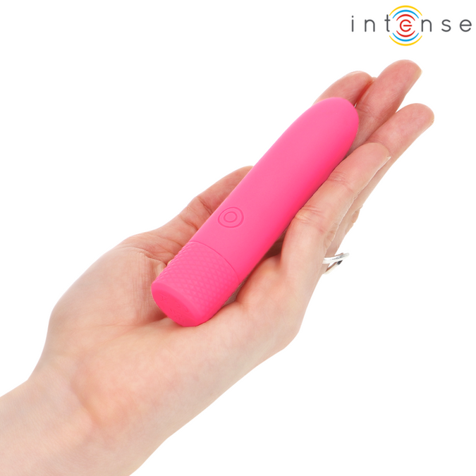 Intense – Symone USB wiederaufladbarer vibrierender Bullet mit 8 Vibrationsmodi, Pink, 10 x 2,2 cm