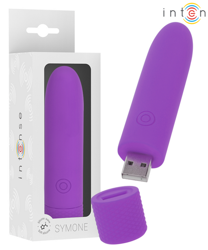 Intense – Symone USB wiederaufladbarer vibrierender Bullet mit 8 Vibrationsmodi, lila, 10 x 2,2 cm Intense – Symone USB wiederaufladbarer vibrierender Bullet mit 8 Vibrationsmodi, lila, 10 x 2,2 cm