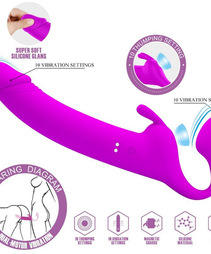 Pretty Love – Zanini Strapless Strap – On 10 Vibrations Purple Pretty Love – Zanini Strapless Strap – On 10 Vibrations Purple
