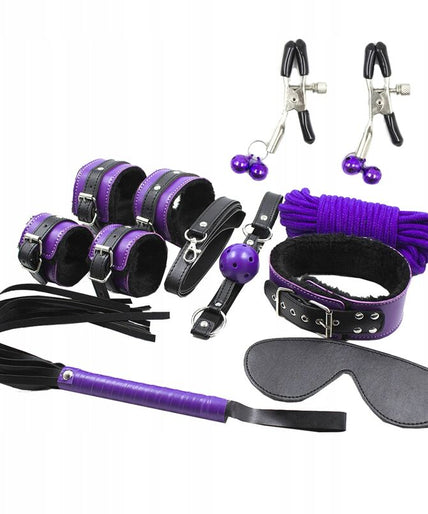 Secretplay – Bdsm Set 8pcs Purble /black Secretplay – Bdsm Set 8pcs Purble /black