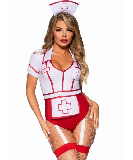 Leg Avenue – Sexy Krankenschwester Kostüm Rot/Weiß S Leg Avenue – Sexy Krankenschwester Kostüm Rot/Weiß S