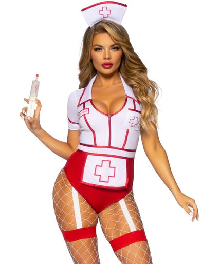 Leg Avenue – Sexy Krankenschwester Kostüm Rot/Weiß S Leg Avenue – Sexy Krankenschwester Kostüm Rot/Weiß S