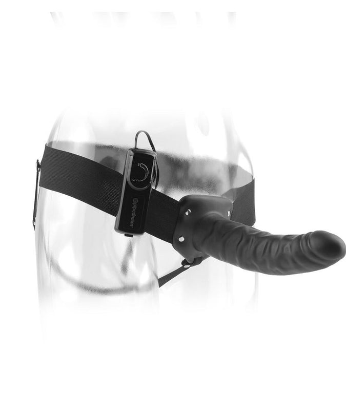 Fetish Fantasy Series – 19 Cm Vibrating Hollow Strap – On Black