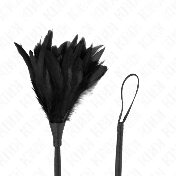 Pleasurements – Kink – Black Maids Horn – Gevormde kietelveren 36 cm