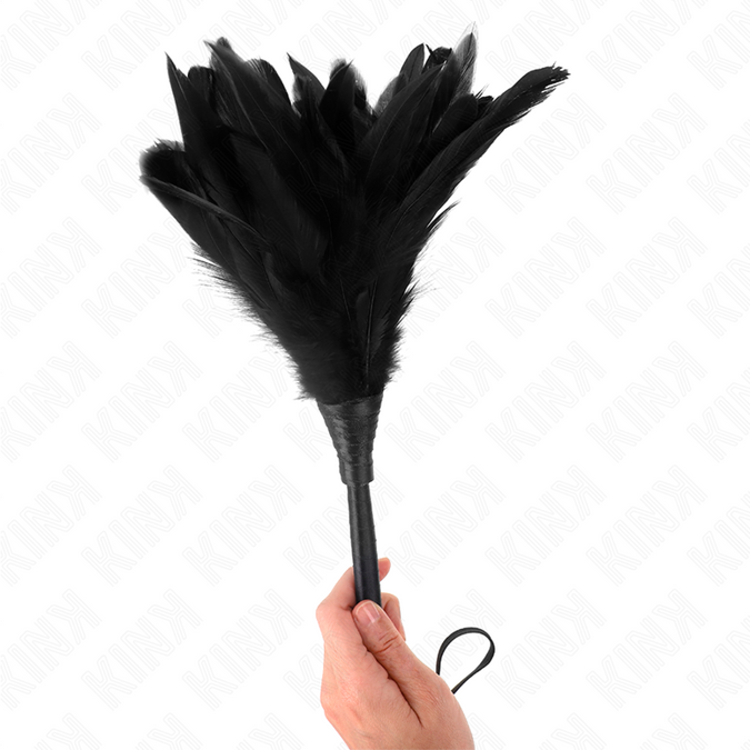 Pleasurements – Kink – Black Maids Horn – Gevormde kietelveren 36 cm