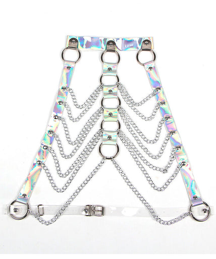 Subblime – 953737 Chest Harness With Rings And Chains Silver One Size Subblime – 953737 Chest Harness With Rings And Chains Silver One Size