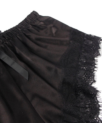 Subblime – 953942 Casual Silk Nightgown + Lace Pants Black L/xl Subblime – 953942 Casual Silk Nightgown + Lace Pants Black L/xl
