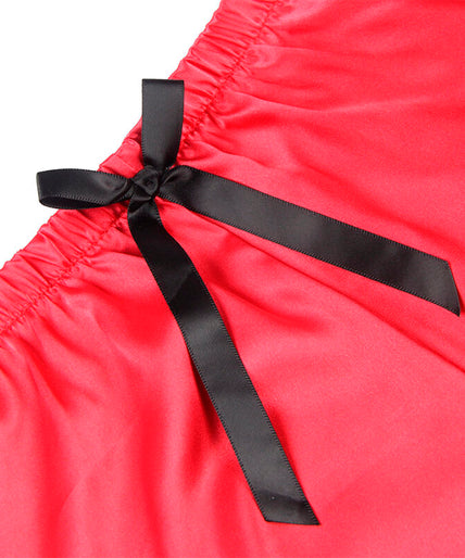 Subblime – 953966 Casual Silk Nightgown + Lace Pants Black/red L/xl Subblime – 953966 Casual Silk Nightgown + Lace Pants Black/red L/xl