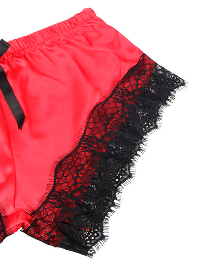 Subblime – 953966 Casual Silk Nightgown + Lace Pants Black/red L/xl Subblime – 953966 Casual Silk Nightgown + Lace Pants Black/red L/xl