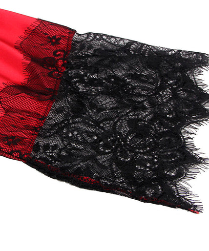 Subblime – 954024 Lace Sheer Back Camisole + Thong Red/black L/xl Subblime – 954024 Lace Sheer Back Camisole + Thong Red/black L/xl