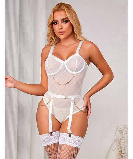Subblime – 954291 Body With Chains + Garter Belt White L/xl Subblime – 954291 Body With Chains + Garter Belt White L/xl