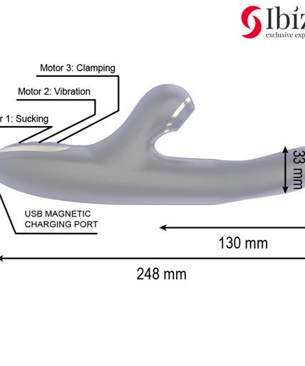 Ibiza – Doppelvibrator Klammer Schwarz Ibiza – Doppelvibrator Klammer Schwarz