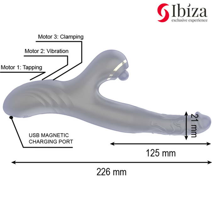 Ibiza – Two Dragons Doppelvibrator Schwarz