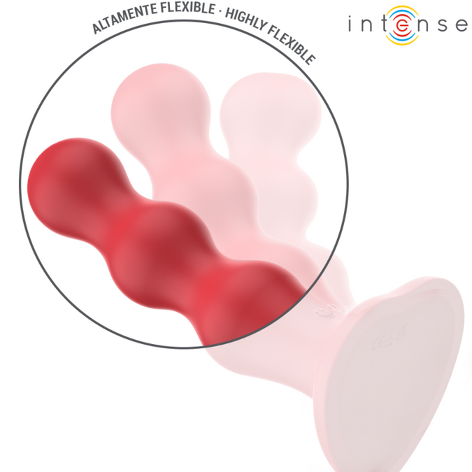 Intense – Cody Vibrator mit Saugnapf Rot Fernbedienung