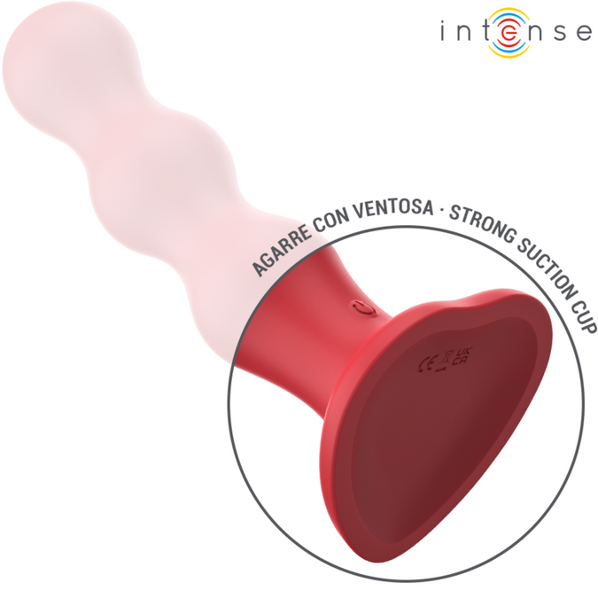Intense – Cody Vibrator mit Saugnapf Rot Fernbedienung