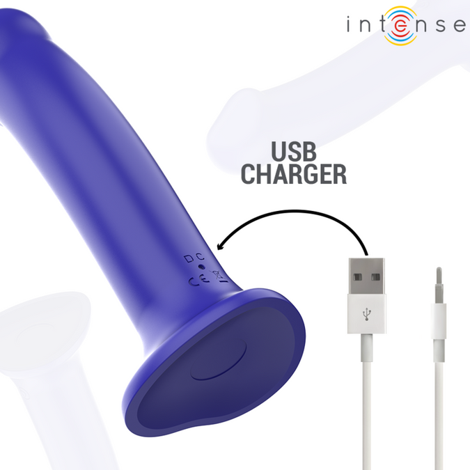 Intense – Victoria vibrator met zuignap 10 vibraties Donkerblauw met afstandsbediening