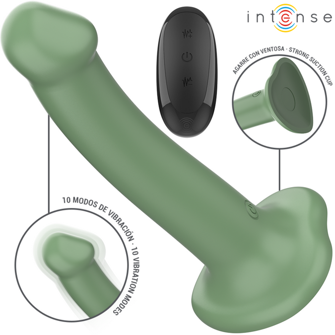 Intense – Becca Vibrator mit Saugnapf 10 Vibrationen Grün Fernbedienung