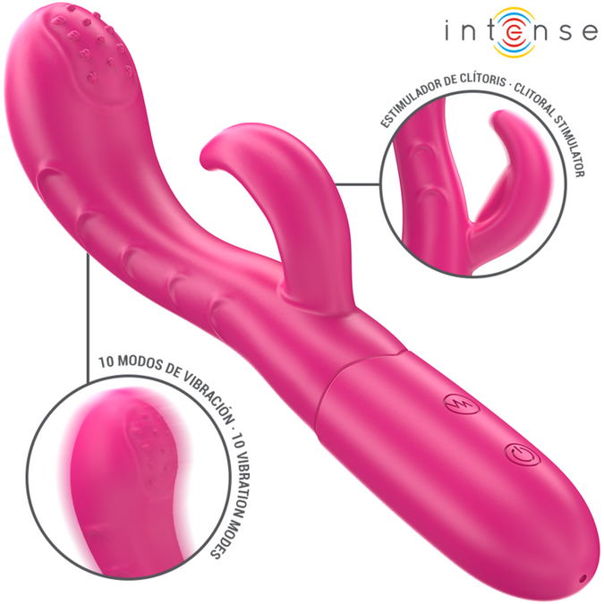 Intense – Amara Vibrator With Stimulating Tongue 10 Vibrations Pink