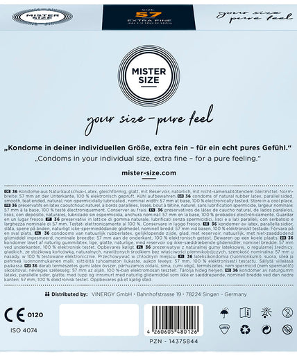 Mister Size – Condom Size L 57 Mm (36 Units) Mister Size – Condom Size L 57 Mm (36 Units)