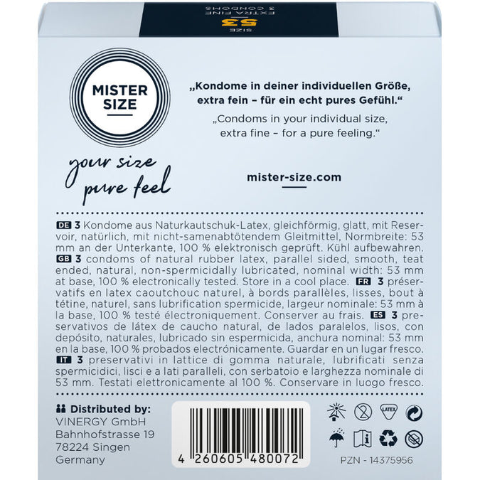 Mister Size – Condom Size M 53 Mm (3 Units)
