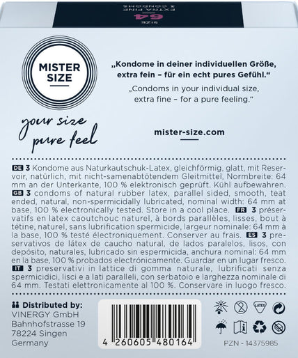 Mister Size – Condoms Size XXL 64 Mm (3 Units) Mister Size – Condoms Size XXL 64 Mm (3 Units)