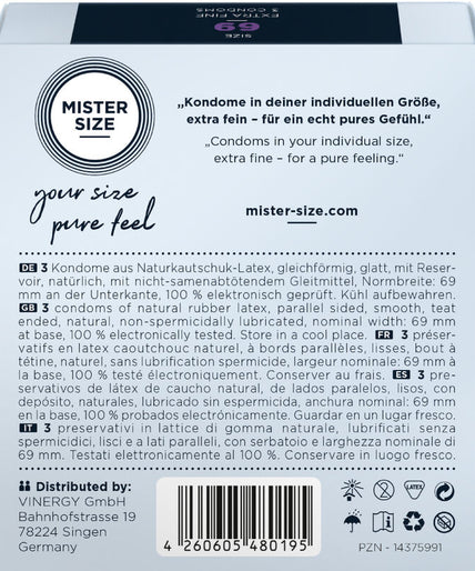 Mister Size – Condoms Size XXXL 69 Mm (3 Units) Mister Size – Condoms Size XXXL 69 Mm (3 Units)
