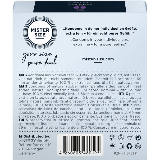Mister Size – Condoms Size XXXL 69 Mm (3 Units)