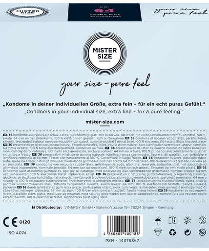 Mister Size – Condoms Size XXL 64 Mm (36 Units) Mister Size – Condoms Size XXL 64 Mm (36 Units)